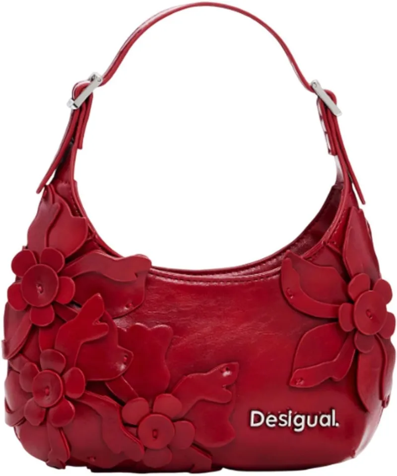 Desigual ▫️ Mala a tiracolo Reprise Red Valentine Haiti Hand Bag, vermelho carmim