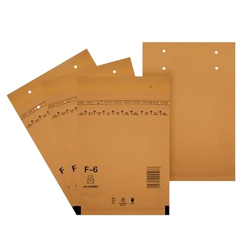 TRIFOO ▫️ 100 envelopes acolchoados com bolhas DIN A4, autoadesivos, tamanho F/6 F6, castanhos (240 mm x 350 mm), envelopes acolchoados 5
