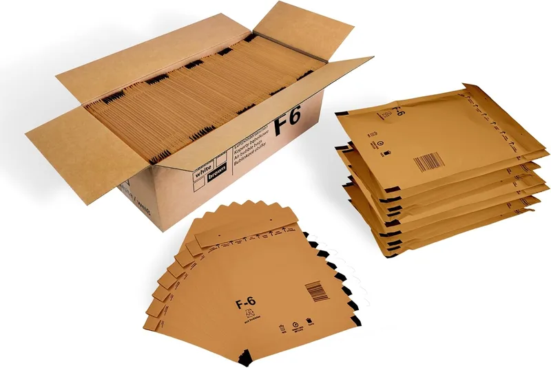 TRIFOO ▫️ 100 envelopes acolchoados com bolhas DIN A4, autoadesivos, tamanho F/6 F6, castanhos (240 mm x 350 mm), envelopes acolchoados