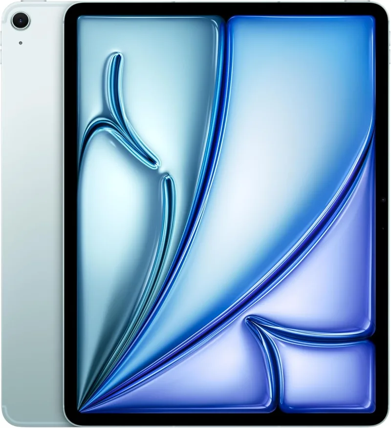 Apple ▫️ iPad Air de 13 polegadas com chip M3 concebido para Intelligence, ecrã Liquid Retina, 128 GB, câmara frontal/traseira de 12 Mpx, Wi-Fi 6E, redes 5G, Touch ID — Azul