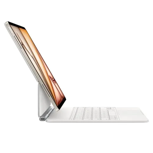 Apple ▫️ Teclado Magic Keyboard para o iPad Air de 13 polegadas (M3) - Inglês britânico - Branco ​​​​​​​ 4