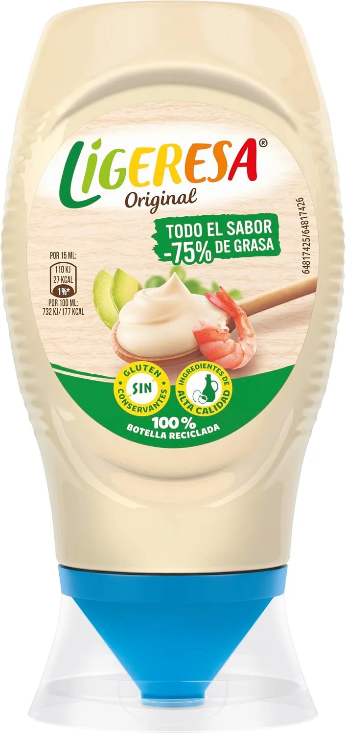 Maizena ▫️ Ligeresa Molho Bocabajo – 60% menos gordura – Original – Adequado para vegetarianos – 250 ml