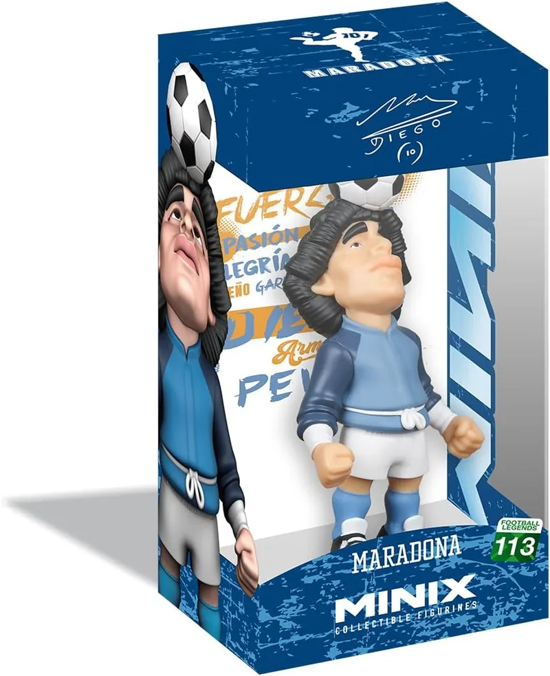 MINIX ▫️ BANDAI Figura de coleção de 12 cm - Maradona a aquecer «Life is Life» - Colecionáveis para exposição - Ideia para presente - Brinquedos para crianças e adultos - Fãs de futebol (MN20768)
