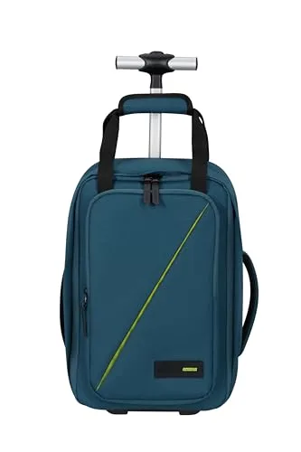 American Tourister ▫️ Take2Cabin - Ryanair Mala de Cabine 40 x 25 x 20 cm, 20 l, 1,40 kg, Mochila com Rodas, Bagagem de Mão, Mochila de Avião S para Colocar Debaixo do Assento, Azul (Harbor Blue) 2