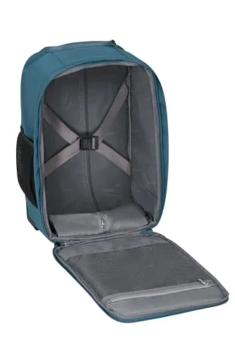American Tourister ▫️ Take2Cabin - Ryanair Mala de Cabine 40 x 25 x 20 cm, 20 l, 1,40 kg, Mochila com Rodas, Bagagem de Mão, Mochila de Avião S para Colocar Debaixo do Assento, Azul (Harbor Blue) 5