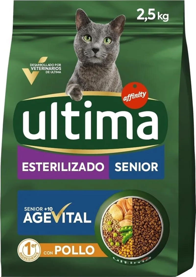 ultima ▫️ Ração para Gatos Seniores Castrados com Frango - 2,5 kg