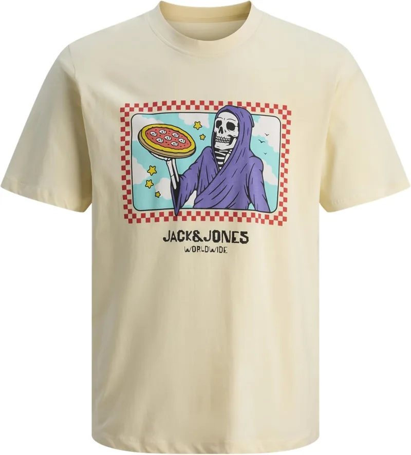 JACK & JONES ▫️ T-shirt Jorholiday Skull para homem SS Cn