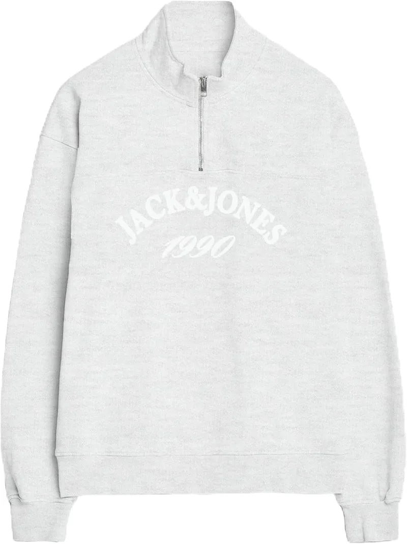 JACK & JONES ▫️ Jorbleecker Branding Sweat High Neck BF, Branco Brilhante, S