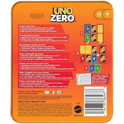 Mattel Games ▫️ Cartas UNO Zero, a partir dos 7 anos, 2-8 jogadores 5