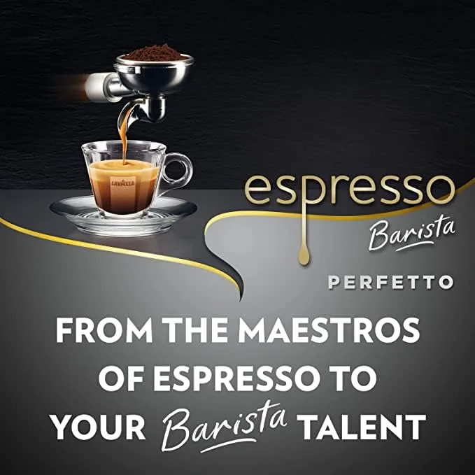 Lavazza ▫️ Espresso Barista Intenso, Café Moído Natural Torrado, Ideal para máquinas de café italianas, de filtro e francesas, com notas aromáticas de cacau e madeira, intensidade 9/10, torra média, 250 g 3