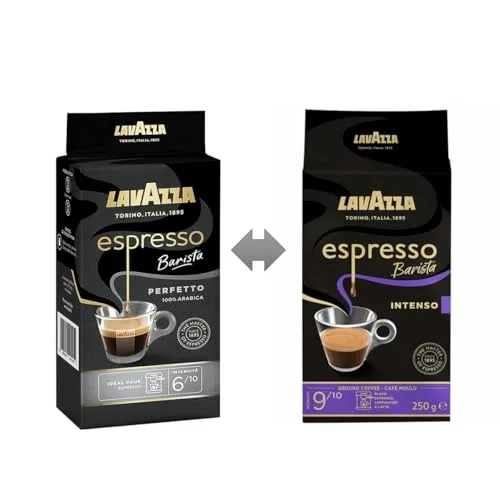 Lavazza ▫️ Espresso Barista Intenso, Café Moído Natural Torrado, Ideal para máquinas de café italianas, de filtro e francesas, com notas aromáticas de cacau e madeira, intensidade 9/10, torra média, 250 g 6