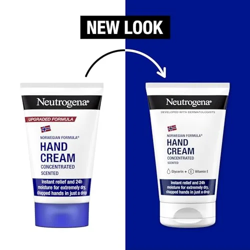 Neutrogena ▫️ Creme para as Mãos Concentrado com Perfume (50 ml), creme reparador para as mãos para peles sensíveis, creme para mãos gretadas e secas com glicerina e vitamina E (Embalagem de 3) 2