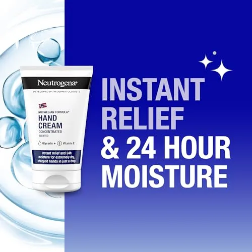 Neutrogena ▫️ Creme para as Mãos Concentrado com Perfume (50 ml), creme reparador para as mãos para peles sensíveis, creme para mãos gretadas e secas com glicerina e vitamina E (Embalagem de 3) 3