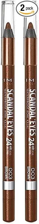 Rimmel London ▫️ Scandaleyes Waterproof Khol Kajal Liners, Tom 3 - 1,3 g, Creme (Embalagem de 2)