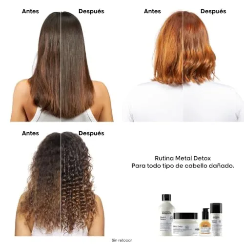 L'Oréal Professionnel Paris ▫️ L'Oréal Professionnel, Champô Profissional Sem Sulfatos, para Cabelo Danificado ou Descolorado, Cor Duradoura e Brilhante, Cabelo Mais Forte e Hidratado, Metal Detox, 300 ml 3