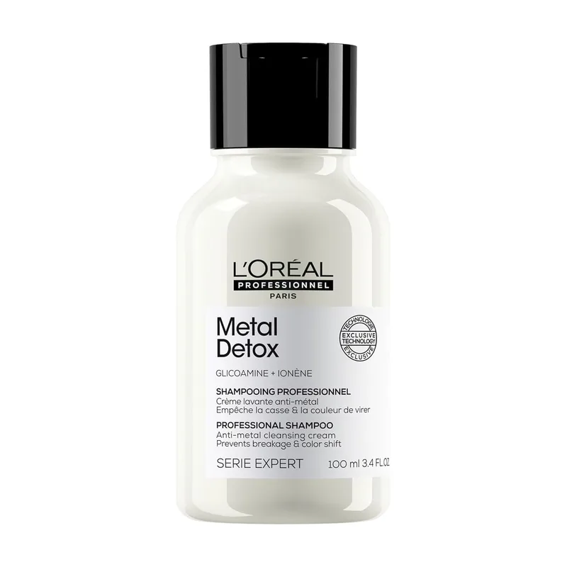 L'Oréal Professionnel Paris ▫️ L'Oréal Professionnel, Champô Profissional Sem Sulfatos, para Cabelo Danificado ou Descolorado, Cor Duradoura e Brilhante, Cabelo Mais Forte e Hidratado, Metal Detox, 300 ml