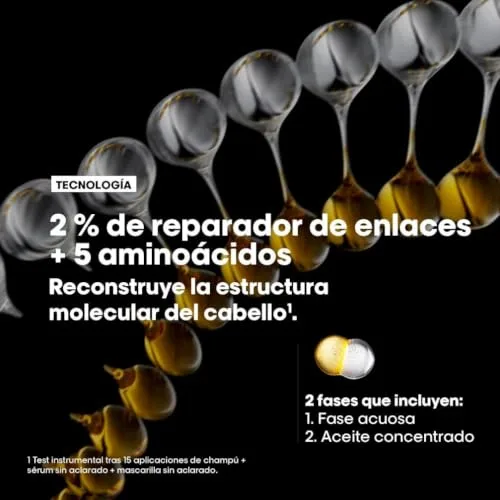 L'Oréal Professionnel Paris ▫️ L’Oréal Professionnel Óleo Bifásico Reparador, 100 Horas de Brilho, Antifrizz, Protetor Térmico, Sem Enxaguamento, para Cabelo Danificado, Absolut Repair Molecular 4