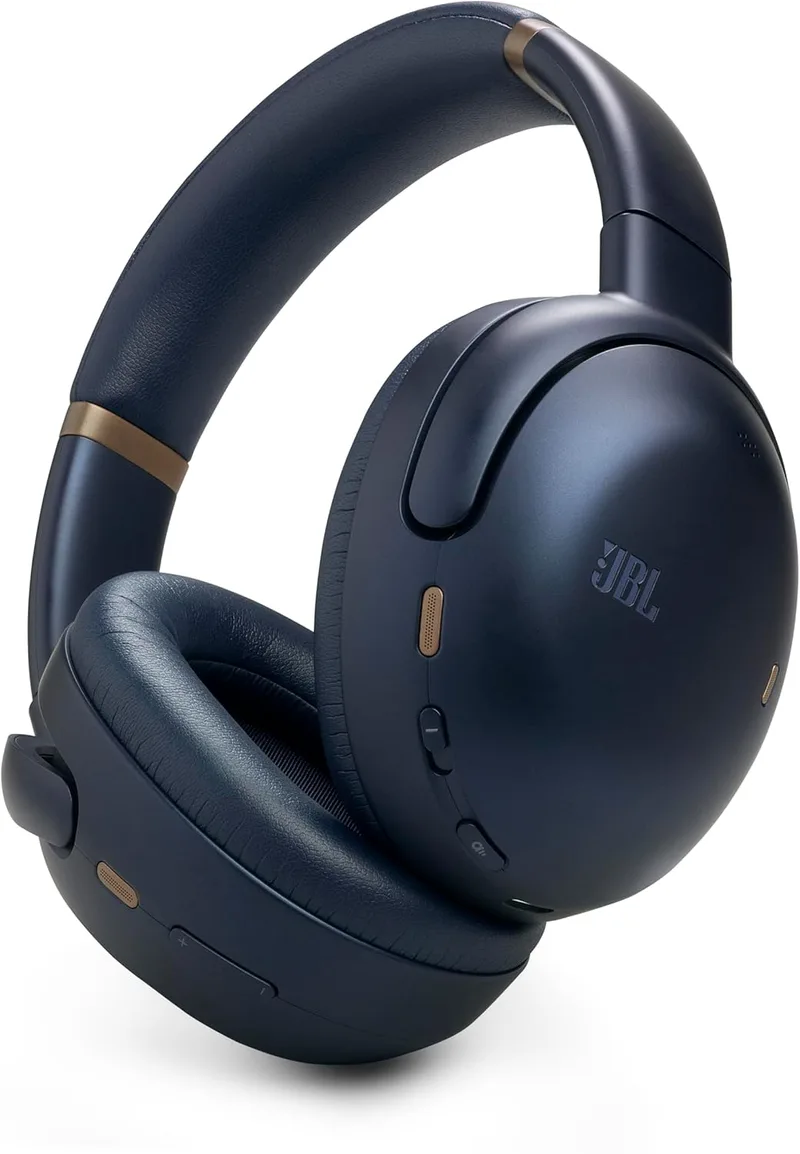 JBL ▫️ Tour One M3, Auscultadores supra-auriculares sem fios com Bluetooth, Azul | Supressão de ruído True Adaptative, 70 horas de autonomia, ajuste confortável, som Spatial 360 com deteção de movimentos da cabeça