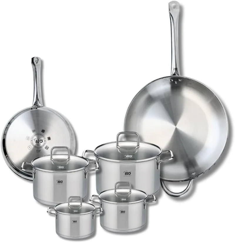 Fackelmann ▫️ ELO 9507150 Elo Profi - Conjunto de 2 panelas (24 e 32 cm, 4 panelas 12, 14, 16 e 20 cm, aço inoxidável, indução)