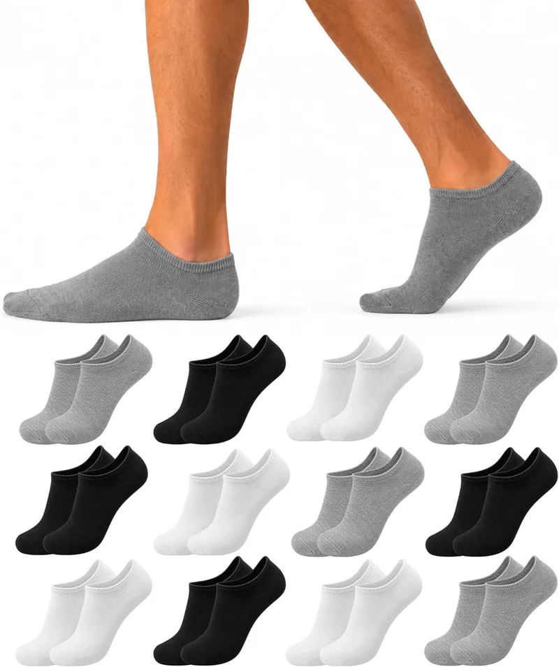 PS PROUTHS ▫️ 12 pares de meias de tornozelo para homem - meias curtas para homem meias curtas de verão respiráveis para mulher, ajustadas ao tornozelo, macias e confortáveis, para desporto, corrida e uso diário