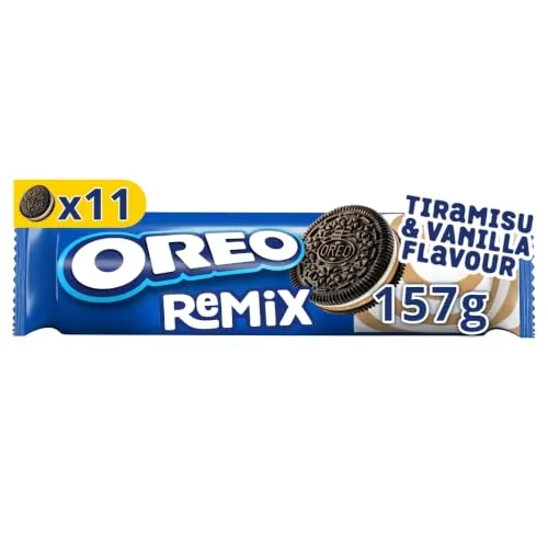 Oreo ▫️ Remix com sabor a baunilha e tiramisu – bolachas recheadas, embalagem de 16 x 157 g 2