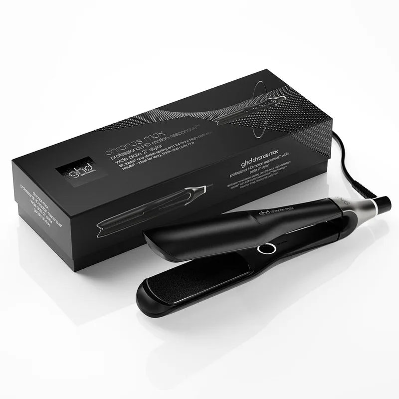 ghd Chronos Max - Alisador de cabelo profissional, modelador com placas 85% mais largas, modelação 3x mais rápida, mais brilho, sem danos térmicos extremos - para cabelos compridos, espessos ou encaracolados
