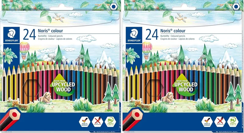 STAEDTLER ▫️ 185 C24 - Lápis de cor, 24 unidades (embalagem de 2), multicoloridos