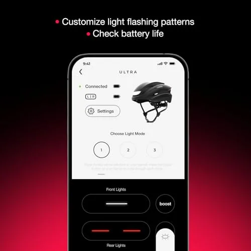 Lumos ▫️ Capacete Ultra Smart | Capacete de bicicleta | Luzes dianteira e traseira (LED) | Luzes intermitentes | Luzes de travão | Ligação Bluetooth | Adultos: Homem, Mulher 4