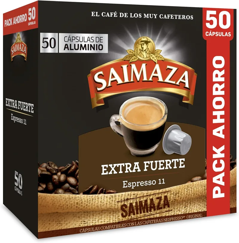 Saimaza ▫️ Cápsulas de Café Extra Forte | Intensidade 11 | 50 Cápsulas Compatíveis com Nespresso