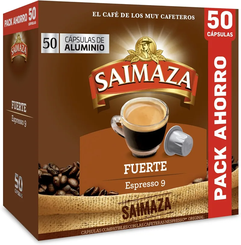Saimaza ▫️ Cápsulas de Café Forte | Intensidade 9 | 50 Cápsulas Compatíveis com Nespresso