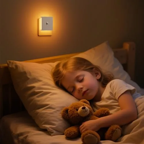 Feliigo ▫️ Luz Noturna com Sensor de Movimento, Conjunto de 2 Peças de Luz Noturna Infantil com Ficha Regulável e 3 Modos, Brilho Ajustável para Quarto de Crianças, Casa de Banho, Corredor, Cozinha e Escadas 6