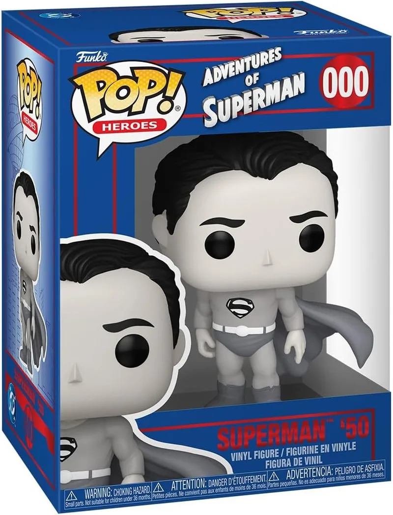 Funko ▫️ Pop! Heroes: Shield Through The Ages – Superman '50 – DC Comics – Figura de vinil colecionável – Ideia para presente – Produto oficial – Brinquedos para crianças e adultos – Fãs de super-heróis