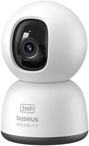 Baseus ▫️ Security P1 Lite Pan-Tilt - Câmara de vigilância para interiores, 2K HD, áudio bidirecional, visão noturna, memória até 256 GB, câmara de vigilância para bebés/animais de estimação, compatível com