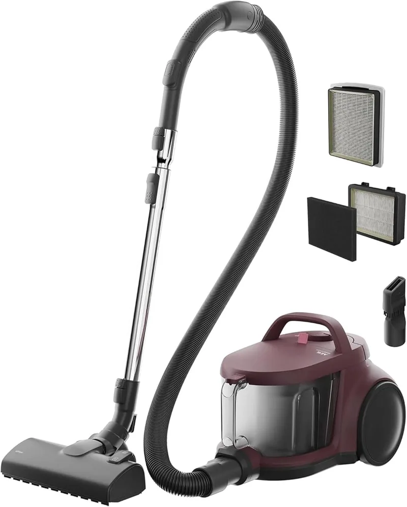 AEG ▫️ Aspirador sem saco AL51C1DRF, 1000W, filtro higiénico lavável, 78dB, depósito de 2L, raio de ação de 9m, adequado para pavimentos duros e alcatifas, vermelho