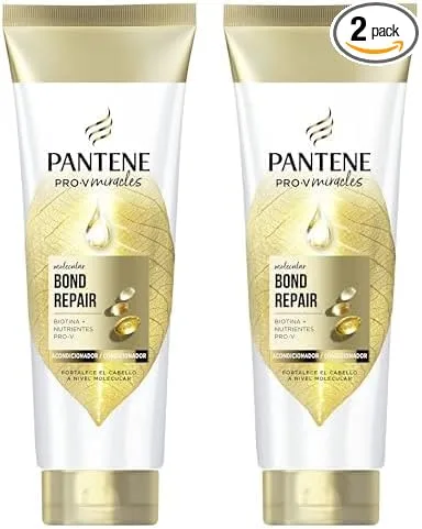 Pantene ▫️ Molecular Bond Repair Condicionador com Biotina 160ml Fórmula Pro-V para Cabelo Seco e Estragado. Fortalece e deixa o cabelo mais saudável e regenerado. Enriquecido com Nutrientes (Embalagem de 2)