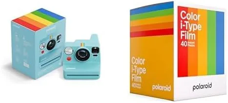 Polaroid ▫️ Now+ Gen3 - Máquina fotográfica instantânea com ligação Bluetooth + Película a cores (40 películas) - Artic Blue