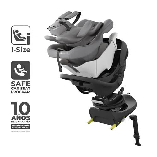 Kinderkraft ▫️ I-LITE Cadeira de criança, com base ENDURA SAFE FX, i-Size, 40-87 cm, giratória, ISOFIX, ERGO PAD, sistema modular, 3,2 kg, arnês de 5 pontos, 0-12 anos, cinzenta 2