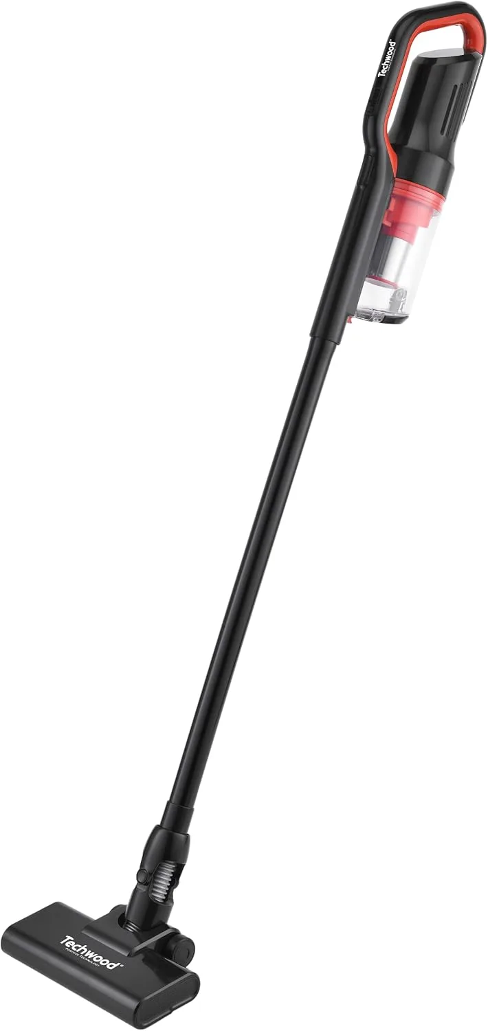 Techwood ▫️ Aspirador de Mão Sem Fios, 14,8 V, 2 velocidades, bateria de lítio de 2000 mAh, Filtro HEPA, 600 ml TAB-339C Aspirador de vassoura, 120 W, 600 mililitros, 76 decibéis, preto e verde