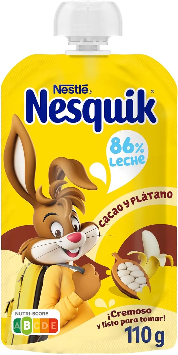 Nesquik ▫️ NESTLÉ Sachê de Banana Cacau, para crianças a partir de 3 anos, Sachê de 110g