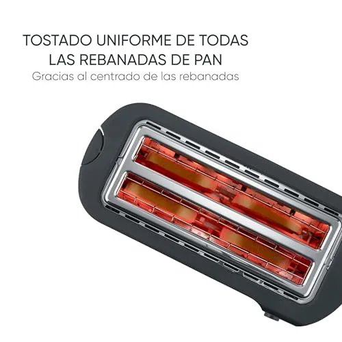 Severin ▫️ Torradeira com ranhuras largas, 4 fatias com acessório integrado para pãezinhos, 2 ranhuras largas para torrar, níveis de aquecimento ajustáveis, 1 400 W, preto mate, AT 2591 2