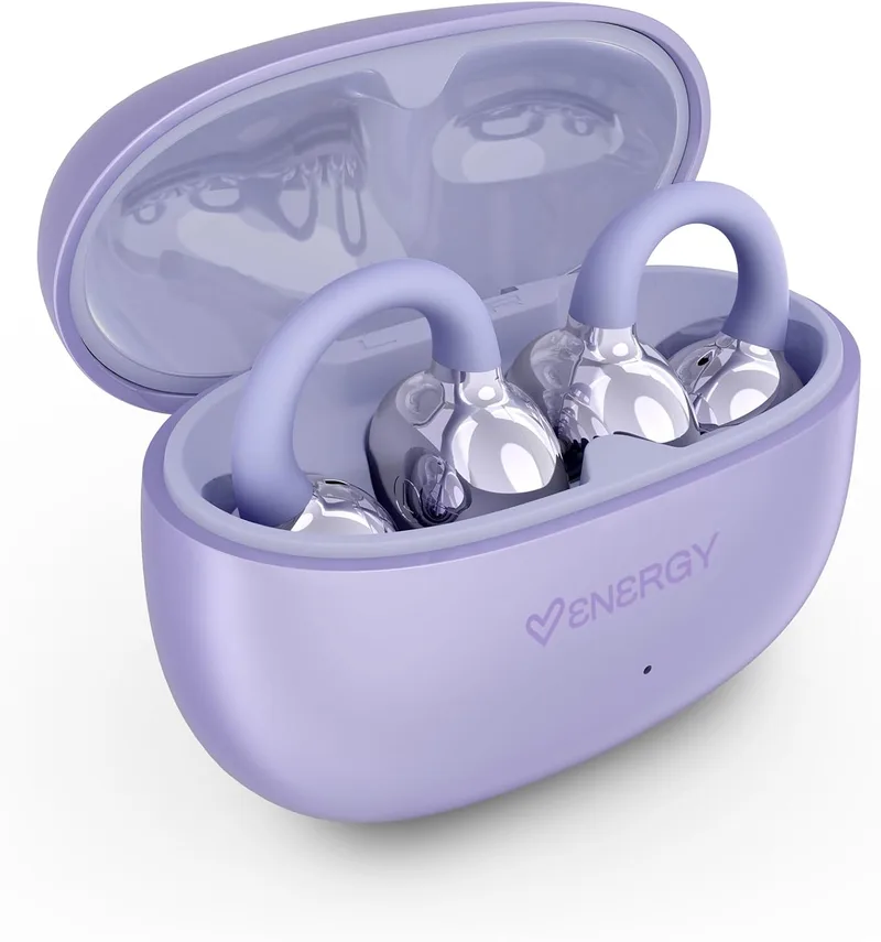 Energy Sistem ▫️ ChicPods — Auscultadores sem fios Bluetooth premium com isolamento acústico, Open Sound, bateria de 23 horas, ENC, auscultadores com cancelamento de ruído nas chamadas, IPX4, resistentes à água, True Wireless, violeta
