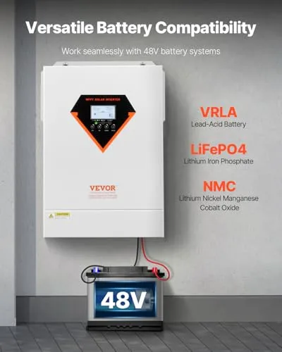 VEVOR ▫️ Inversor solar híbrido de 6000 W, carregador e inversor de energia com onda sinusoidal pura «tudo em um», com controlador solar MPPT de 120 A integrado, para sistema fora da rede com bateria 5