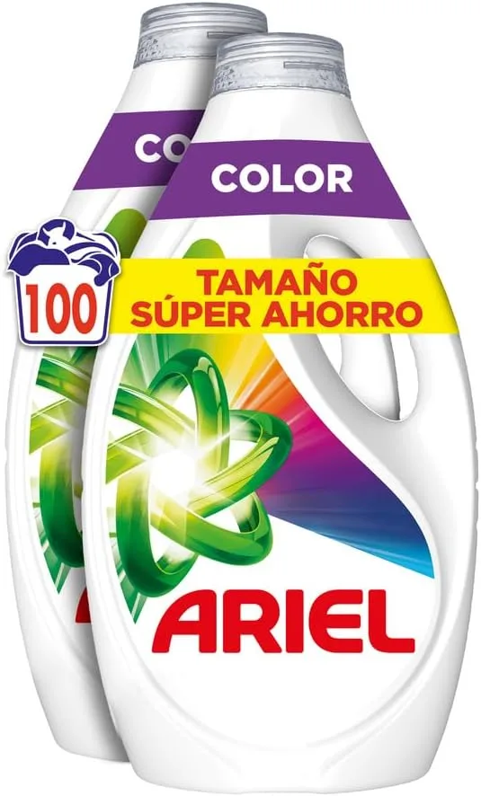 Ariel ▫️ Detergente Líquido para Máquina de Lavar Roupa 100 Lavagens, Cor, Sabão Extra Colour Care, Limpeza Melhorada com Tecnologia de Limpeza de Ciclo Frio