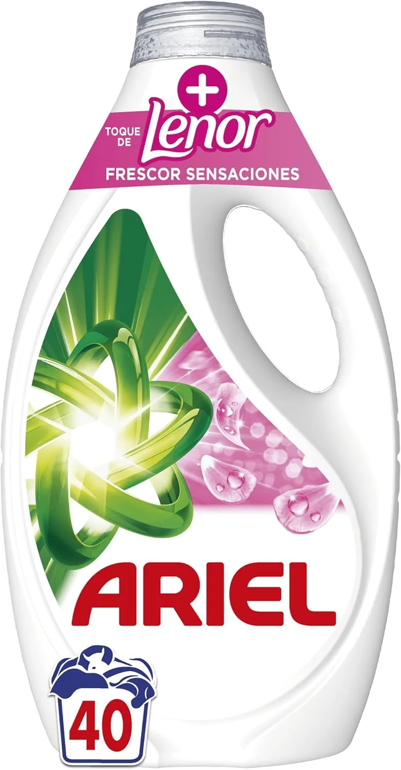 Ariel ▫️ Detergente líquido para máquinas de lavar roupa, 40 lavagens, sabão Fresh Sensations, limpeza melhorada em ciclos mais frios com a tecnologia exclusiva de limpeza a frio,