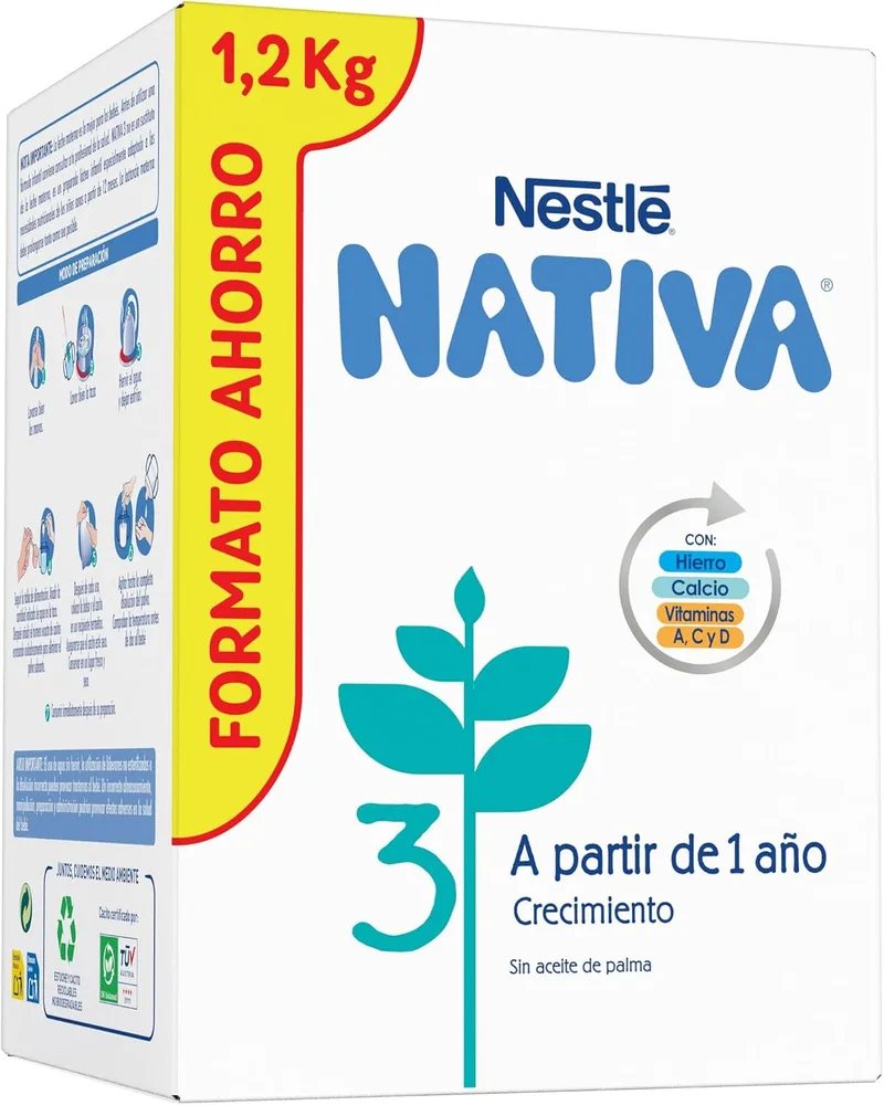 Nativa ▫️ Nestlé 3 Leite em pó para o crescimento de bebés a partir dos 12 meses, embalagem de 1200 g