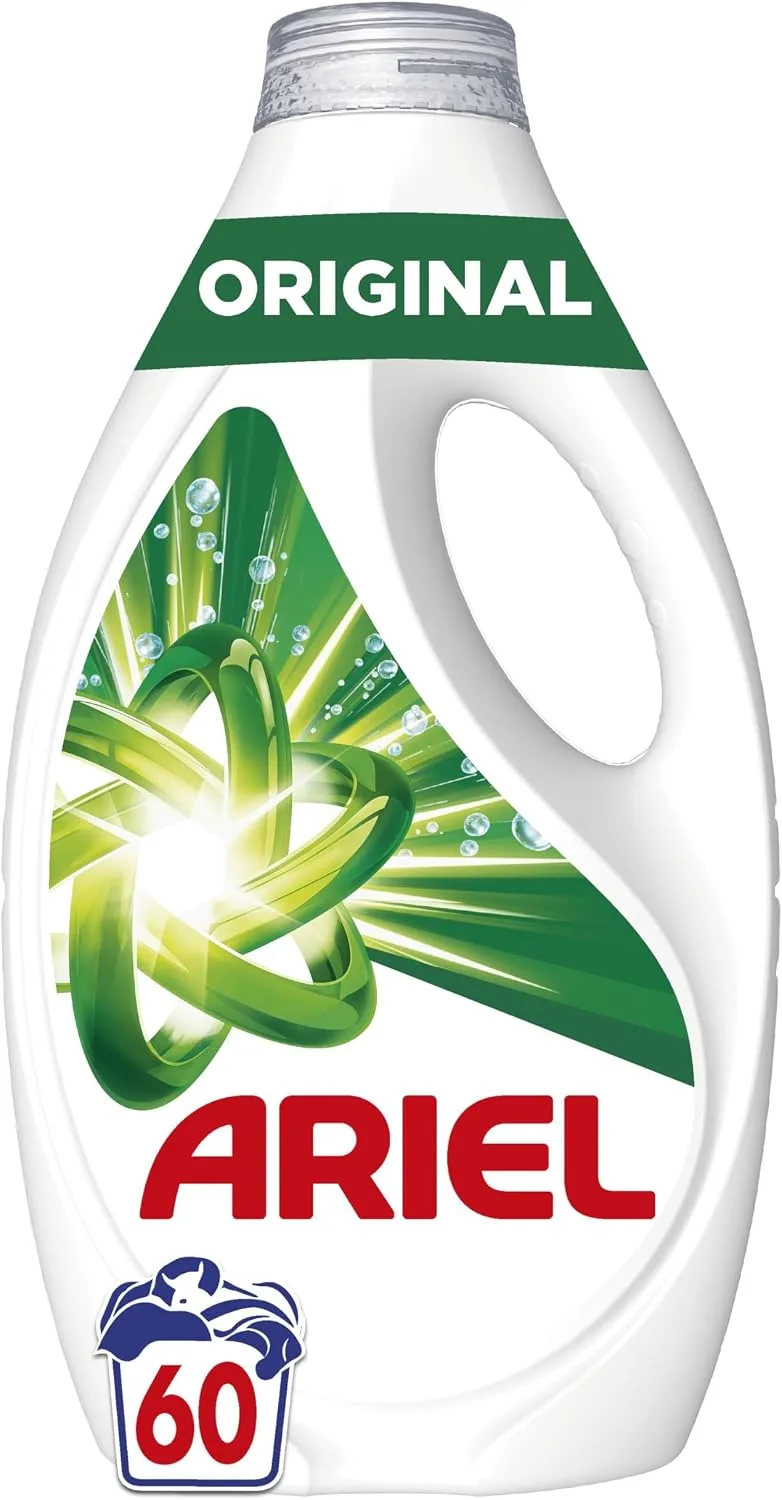 Ariel ▫️ Detergente Líquido para Máquina de Lavar, 60 Lavagens, Original, Sabão com Limpeza Melhorada em Ciclos Mais Frios graças à Exclusiva Tecnologia de Limpeza a Frio