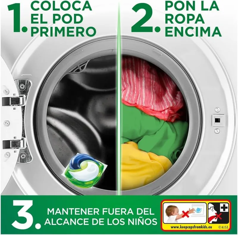 Ariel ▫️ PODS Tudo em 1 Detergente Líquido para Máquina de Lavar Roupa, 105 Cápsulas/Pastilhas, Sabão com Cuidado Extra para as Cores, Mais Cor e Brilho, Limpeza Profunda 6