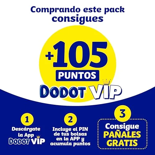 DODOT ▫️ Fraldas para bebés «Cuidado Total», Tamanho 1 (2-5 kg), 105 unidades + 10 toalhitas 2