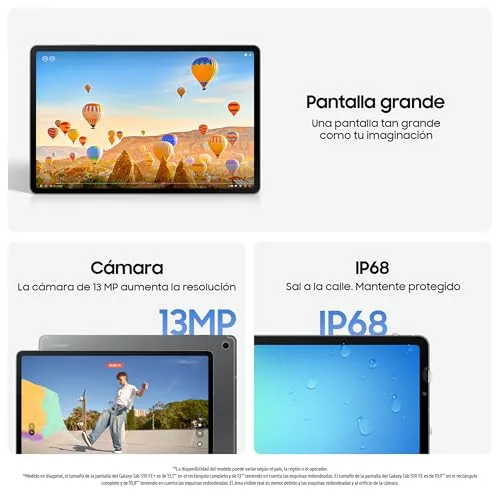 Samsung ▫️ Galaxy Tab S10 FE+ 256 GB, Tablet Android + S Pen, Galaxy AI, 8 GB de RAM, Ecrã de 13,1", Bateria de longa duração, Cinzento, Garantia do fabricante de 3 anos + 1 ano extra 4