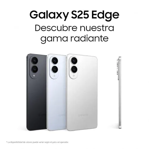 Samsung ▫️ Galaxy S25 Edge 512 GB – Telemóvel fino com IA, Galaxy AI, 12 GB de RAM, câmara de 200 MP, bateria de longa duração, garantia do fabricante de 3 anos + 1 ano extra, cor prata titânio (versão espanhola) 2